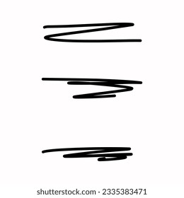 Set of hand drawn underlines on a white background EPS Vector 
