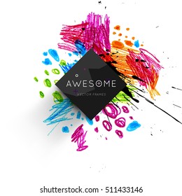 Set of Hand Drawn Universal Cards. Design for Flyers, Placards, Posters, Invitations, Brochures. Artistic Creative Templates. Abstract Modern Style
