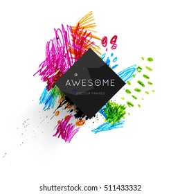 Juego de tarjetas universales dibujadas a mano. Diseño para volantes, carteles, afiches, invitaciones, folletos. Plantillas artísticas creativas. Resumen Estilo moderno