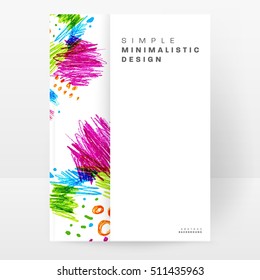 Set of Hand Drawn Universal Cards. Design for Flyers, Placards, Posters, Invitations, Brochures. Artistic Creative Templates. Abstract Modern Style