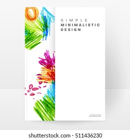 Set of Hand Drawn Universal Cards. Design for Flyers, Placards, Posters, Invitations, Brochures. Artistic Creative Templates. Abstract Modern Style