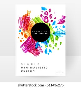 Juego de tarjetas universales dibujadas a mano. Diseño para volantes, carteles, afiches, invitaciones, folletos. Plantillas artísticas creativas. Resumen Estilo moderno