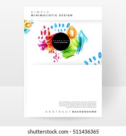 Set of Hand Drawn Universal Cards. Design for Flyers, Placards, Posters, Invitations, Brochures. Artistic Creative Templates. Abstract Modern Style