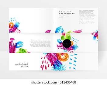 Set of Hand Drawn Universal Cards. Design for Flyers, Placards, Posters, Invitations, Brochures. Artistic Creative Templates. Abstract Modern Style