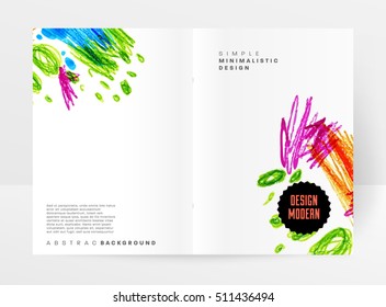 Juego de tarjetas universales dibujadas a mano. Diseño para volantes, carteles, afiches, invitaciones, folletos. Plantillas artísticas creativas. Resumen Estilo moderno