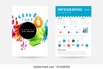 Juego de tarjetas universales dibujadas a mano. Diseño para volantes, carteles, afiches, invitaciones, folletos. Plantillas artísticas creativas. Resumen Estilo moderno
