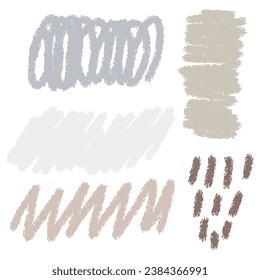 Set of hand drawn varios shapes and doodle objects. Abstract contemprorary modern trendy vector illustration.