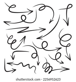 Juego de garras vectoriales dibujadas a mano doodle sobre fondo blanco. ilustración vectorial de elemento de diseño.