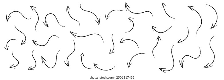 Set of Hand drawn vector arrows doodle on white background. design element vector illustration.EPS10	