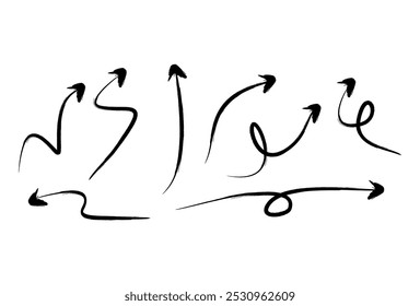 Set of Hand drawn vector arrows doodle on white background.design element vector