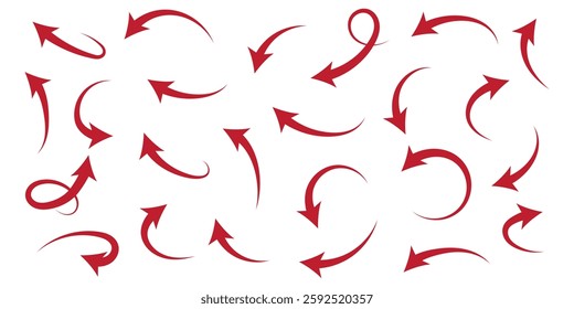 Set of Hand drawn vector arrows doodle on white background. design element vector illustration