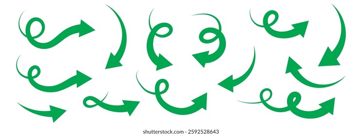 Set of Hand drawn vector arrows doodle on white background. design element vector illustration