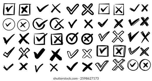 Set of Hand drawn vector arrows doodle on white background. design element vector illustration.
