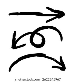 Set of Hand drawn vector arrows doodle on white background. design element vector illustration.