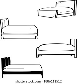 Conjunto de lecho vectorial dibujado a mano