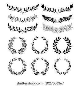 Set of hand drawn vector branches