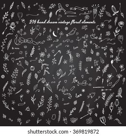The set of hand drawn vector decorative elements