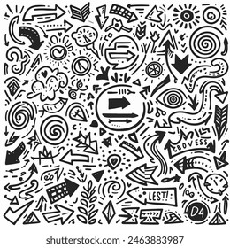 Set von handgezeichneter Vektorgrafik Design
