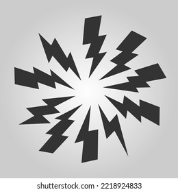 set of hand drawn vector doodle electric lightning bolt symbol sketch illustrations. thunder, vector ilustration