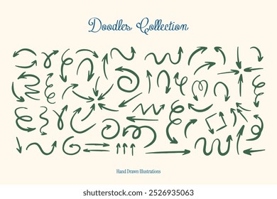 Set of hand drawn vector doodles. Sketch drawing scribbles.