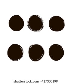 Set of hand drawn vector elements. Rough textured shapes