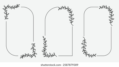 Set of hand drawn vector flowers, tropical leaves, plant, wildflower, rose. eucalyptus. branches. Collection of botanical silhouette element vector. Abstract bouquet in minimalistic flat style