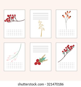 Set of hand drawn vector holiday cards.Vintage collection with template cards. Party printable cards. Can be used for invitations, flyers, wallpaper, background, congratulations, thank you cards, tags.