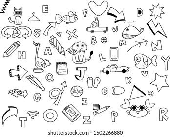 set of hand drawn. vector illustration 