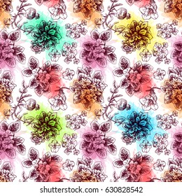 Set of hand drawn vector illustration
houseplants. Us for  tissue, textile, cloth, fabric, web material