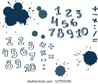 Set of Hand drawn Vector Numbers