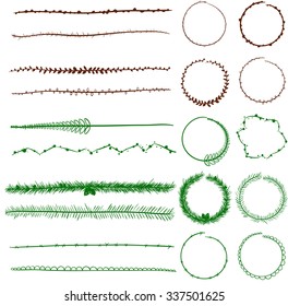 set of hand drawn vector pattern brushes for your design