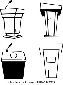 Set of hand drawn vector podium