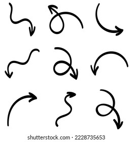 set of hand drawn vector pointers