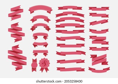 Conjunto de cintas vectoriales dibujadas a mano.