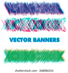 Set of hand drawn vector textures