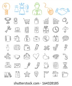 Set of hand drawn vector web icons
