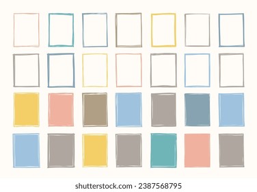Set of hand drawn vertical frames, vector eps10 illustration
