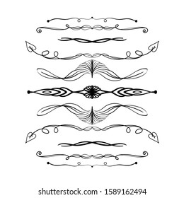 Set of hand drawn vignettes. Decorative vector elements for design