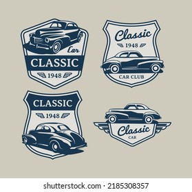 Juego de manos Estilo de la cosecha de músculo y placa de coches clásicos