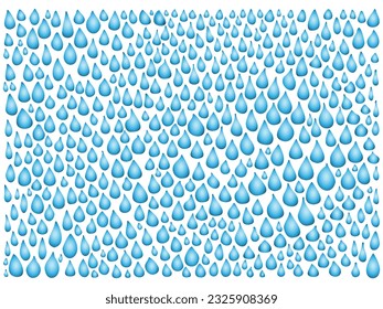 Set of hand drawn water drops of different shapes. Rain drops pattern. Vector illustrative image on a white background.