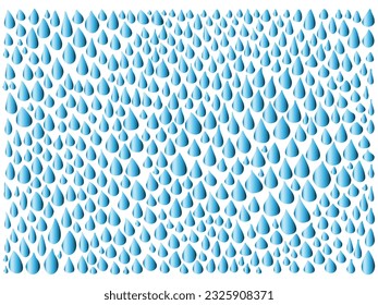 Set of hand drawn water drops of different shapes. Rain drops pattern. Vector illustrative image on a white background.
