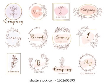 Set of hand drawn watercolor labels and badges for printing,product,vector illustration