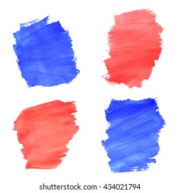 Set of  hand drawn watercolor spots on white background vector illustration