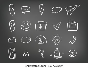Set of hand drawn Web Doodles.
