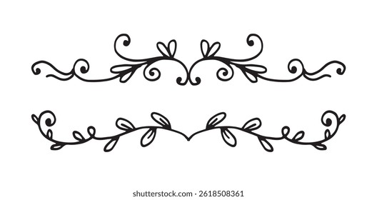 Set Hand drawn wedding album ornaments