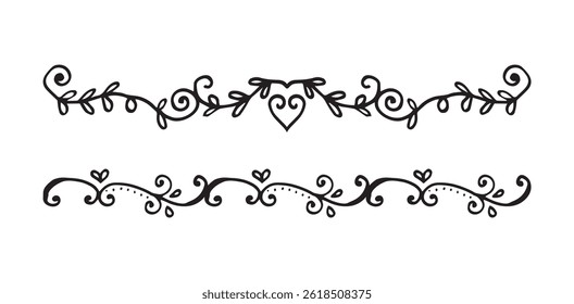 Set Hand drawn wedding album ornaments