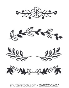 Set hand drawn wedding catchword collection