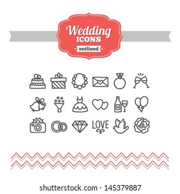 Set Of Hand Drawn Wedding Icons