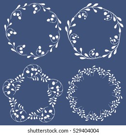 Set of hand drawn wreaths