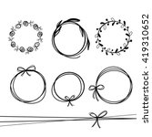 set of   hand drawn wreaths. hand drawn circular frames, vector design elements